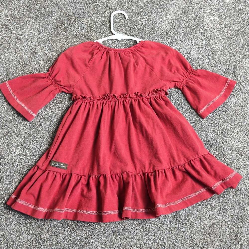 Matilda Jane Girls Dress Lot Size 2 Floral Red‎ Boho Ruffle Boutique - Picture 3 of 12